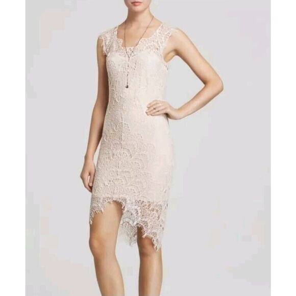 Free People Dress Womens Small IVORY Lace Peek A Boo Slip Sheath Formal Party - Picture 2 of 14